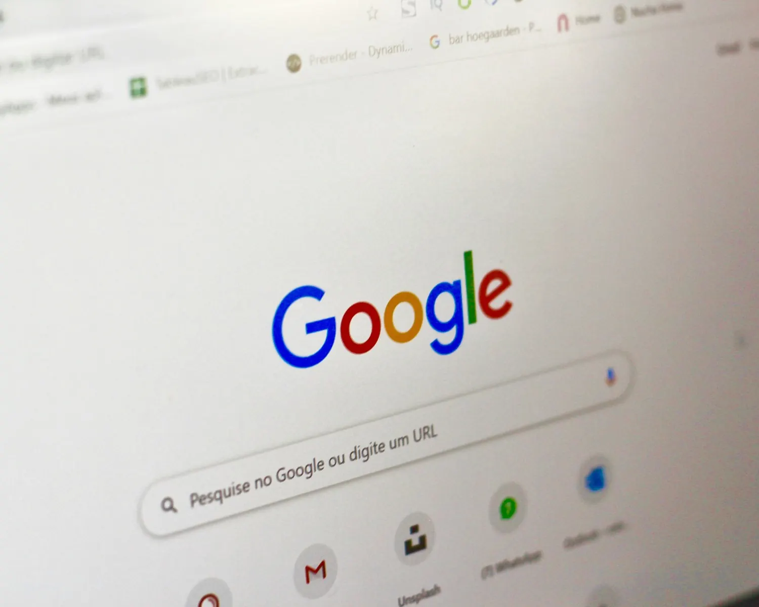 Browser window open on the Google search home page