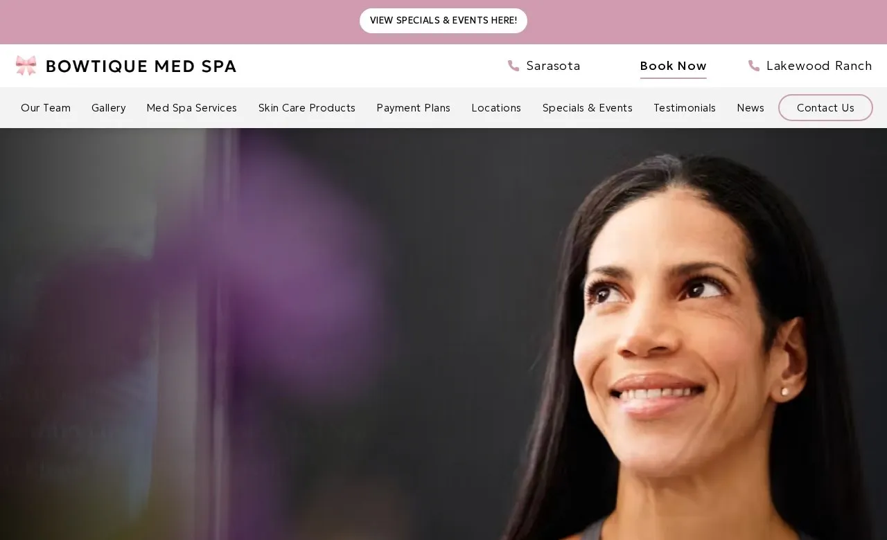 Homepage of Bowtique Med Spa (bowtiquemedspa.com)